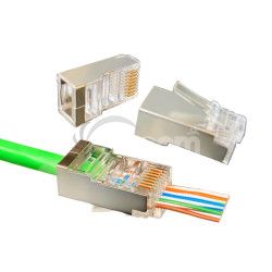 W-star Konektor FTP RJ45EZ Cat5e 100ks pozlten 5SLD pass through WSFRJ45EZC5100 WSFRJ45EZC5100