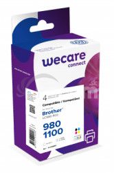 WECARE ink pre BROTHER LC-980/1100, ierna / CMY K10145W4