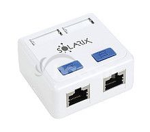 Zsuvka Solarix CAT5E STP 2 x RJ45 na omtku bl SX288-5E-STP-WH